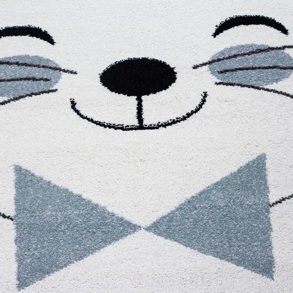MoMo Carpets Kindervloerkleed - Blauwe Kat Rond