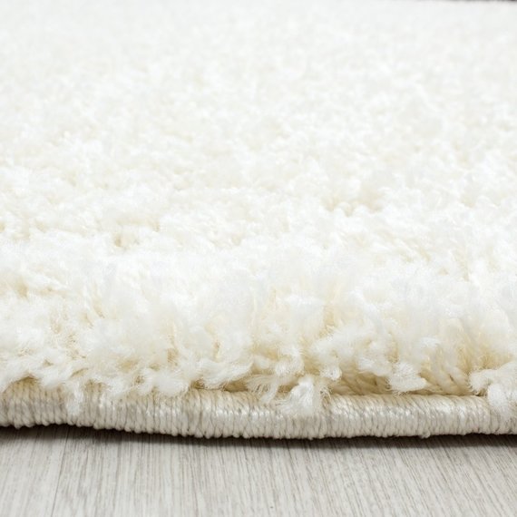 Adana Carpets Rond Hoogpolig vloerkleed - Life Creme/Wit