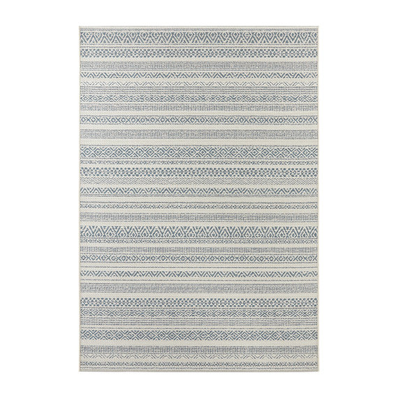 ELLE DECORATION Buiten vloerkleed - Bloom Creme Aqua Torcy