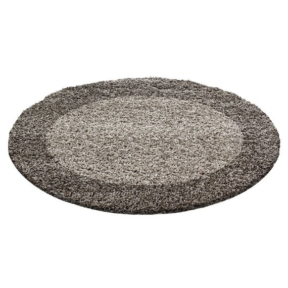 Adana Carpets Rond Hoogpolig vloerkleed - Edge Taupe
