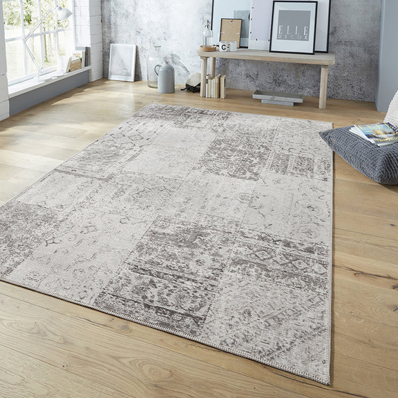 ELLE Decor Patchwork vloerkleed – Pleasure Grijs/Creme Denain