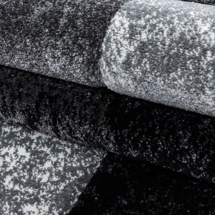 Modern vloerkleed - Tetris Zwart 1330