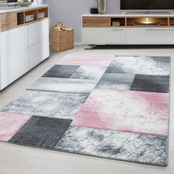 Modern vloerkleed - Tetris Roze 1710