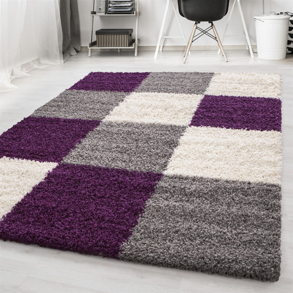 Adana Carpets Hoogpolig vloerkleed - Cube Paars