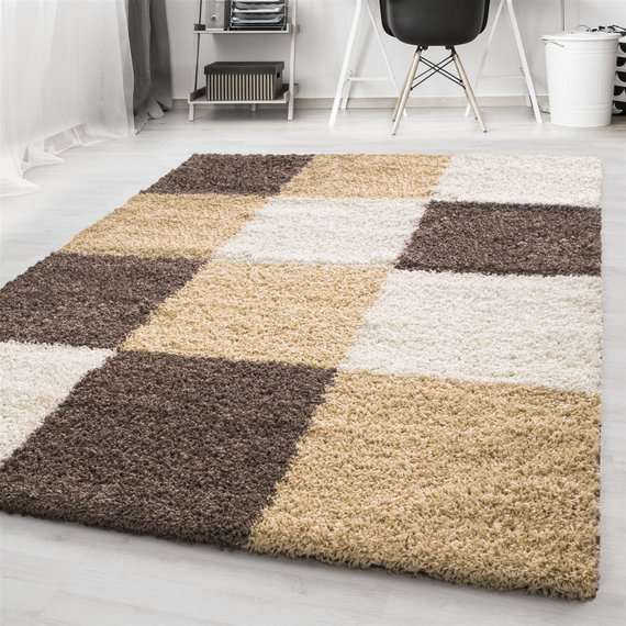 Adana Carpets Hoogpolig vloerkleed - Cube Mokka
