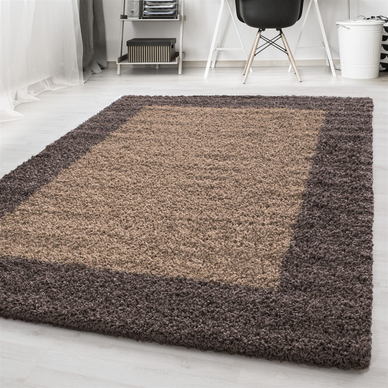 Hoogpolig vloerkleed Edge Taupe Volero