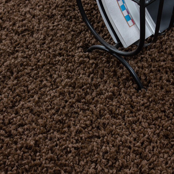 Adana Carpets Rond Hoogpolig vloerkleed - Life Bruin