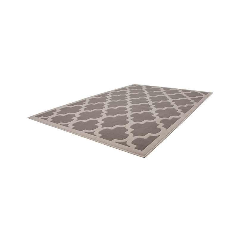 Modern vloerkleed - Mano Ornament Taupe - sfeer