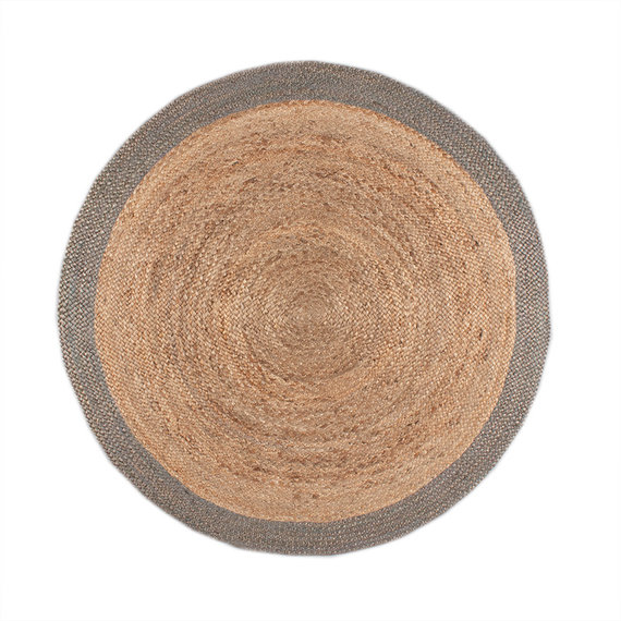 FRAAI Jute vloerkleed - Fair Rond naturel/grijs