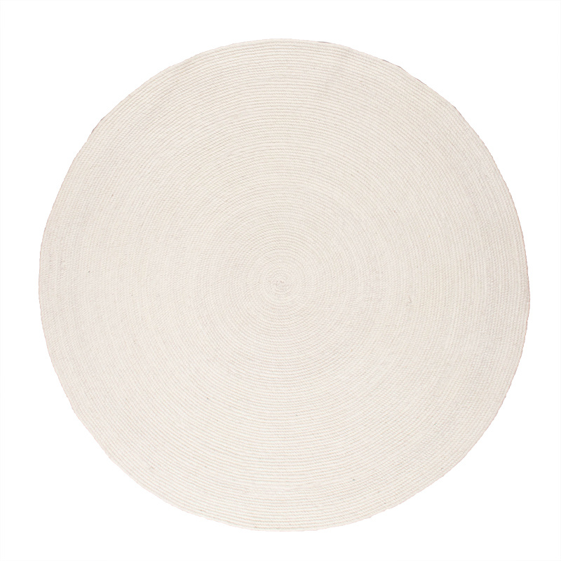 Rond wollen vloerkleed - Wise Wit No. 001 - sfeer