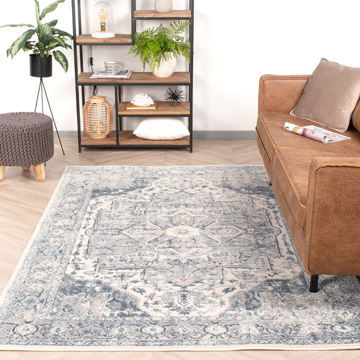 Vintage vloerkleed - Inspire Blauw/Creme No. 218