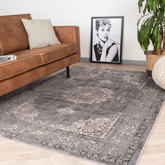 FRAAI Vintage vloerkleed - Deep Medaillon Grijs