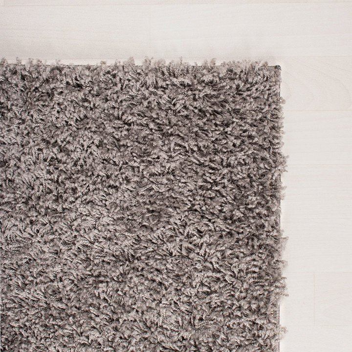 Hoogpolig vloerkleed - Solid Licht Grijs