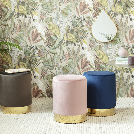 Lifa Living Velvet poef - Belle Deluxe Koningsblauw