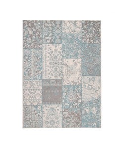 Patchwork vloerkleed - Miracle Grijs/Blauw