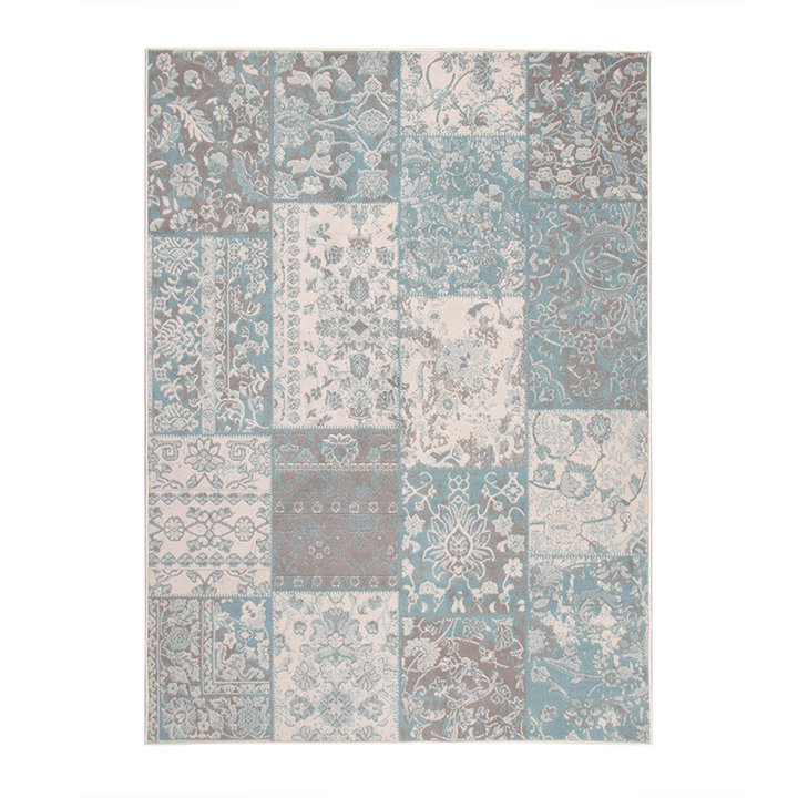 Patchwork vloerkleed - Miracle Grijs/Blauw