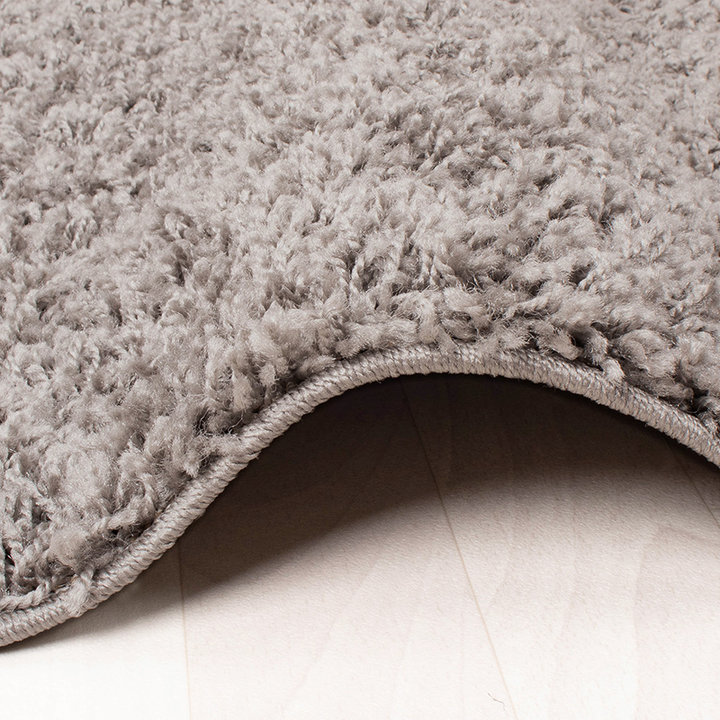 Rond Hoogpolig vloerkleed - Solid Licht Grijs