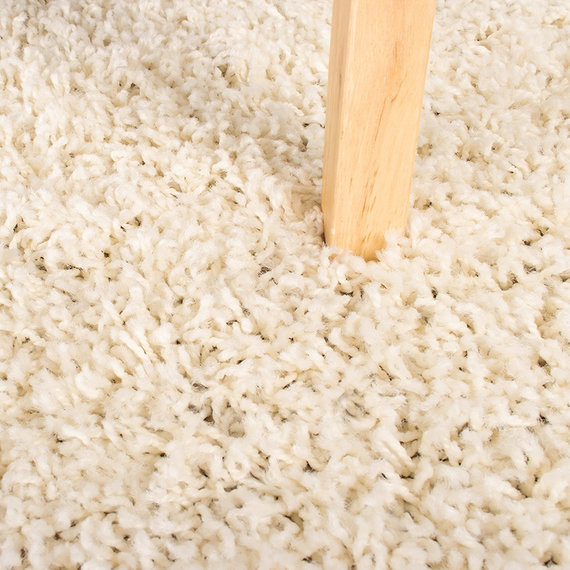 FRAAI Rond Hoogpolig vloerkleed - Solid Wit