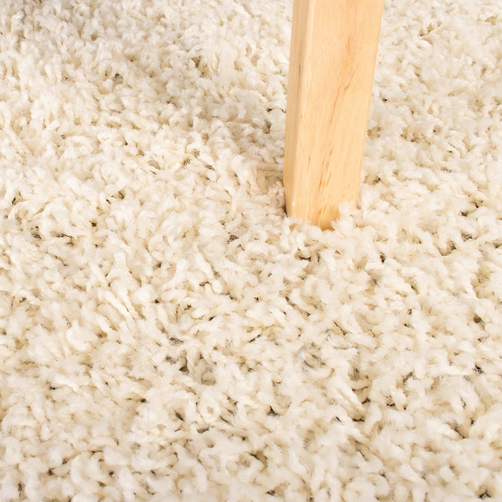 Rond Hoogpolig vloerkleed - Solid Wit 