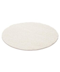 Rond Hoogpolig vloerkleed - Solid Wit 