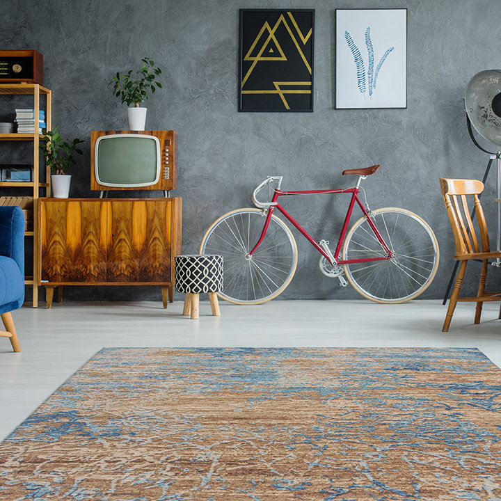 Modern vloerkleed - Bright 600 Blauw/Beige