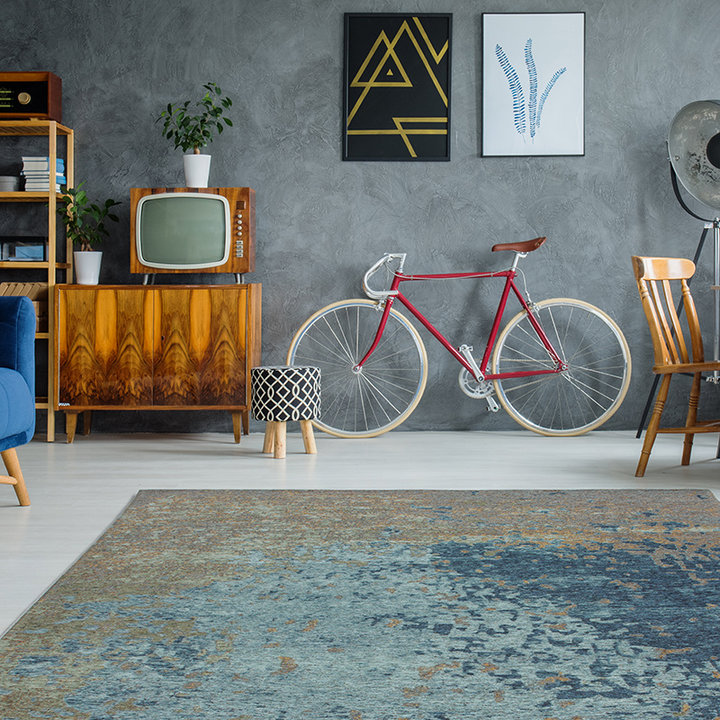 Modern vloerkleed - Bright 100 Multi/Blauw