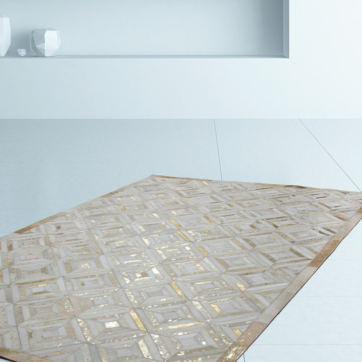 Leren vloerkleed - Soul 410 Ivoor/Goud