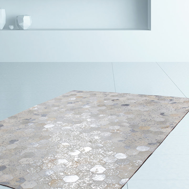 Leren vloerkleed - Soul 210 Zilver