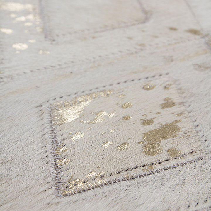 Leren vloerkleed - Soul 110 Ivoor/Goud