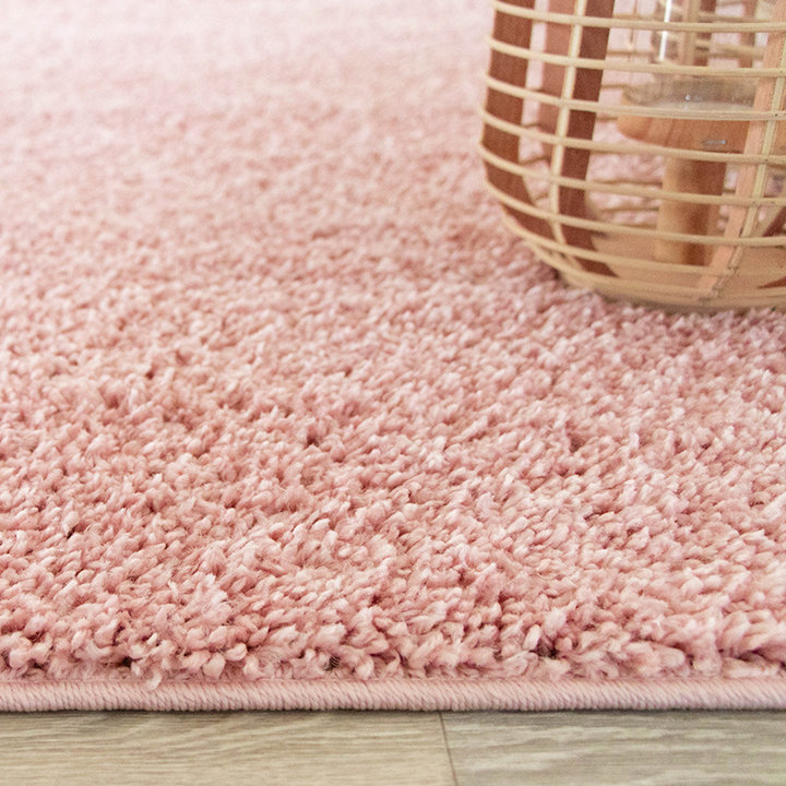 Rond hoogpolig vloerkleed - Lofty Roze