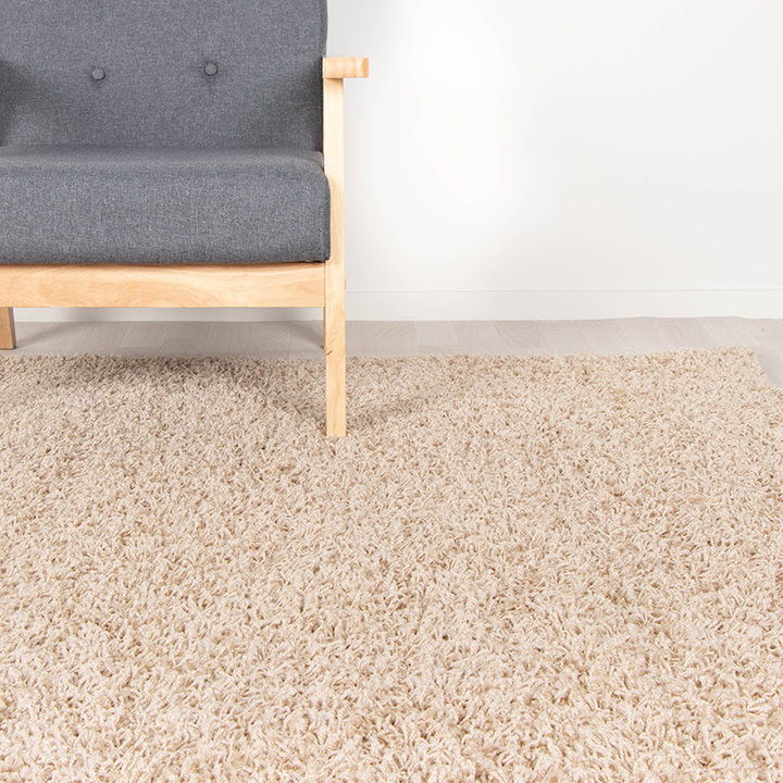 Hoogpolig vloerkleed - Solid Beige
