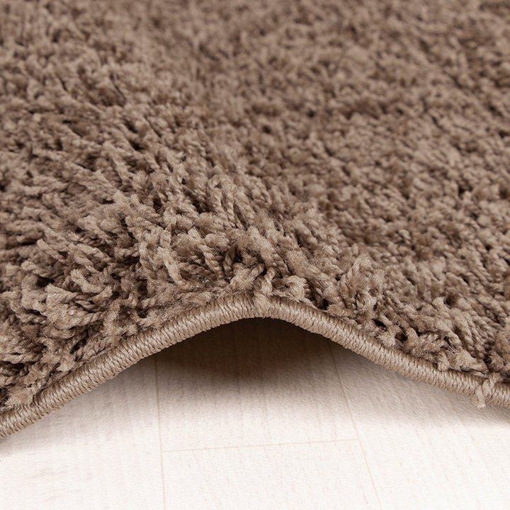 Rond Hoogpolig vloerkleed - Solid Taupe