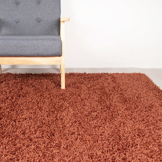FRAAI Rond Hoogpolig vloerkleed - Solid Terra