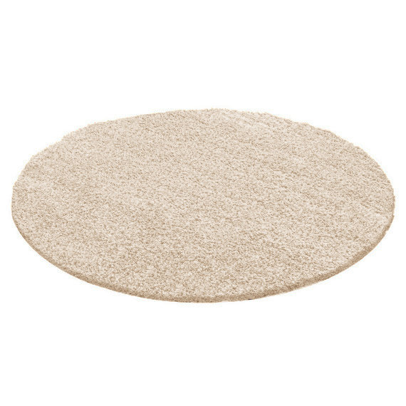 FRAAI Rond Hoogpolig vloerkleed - Solid Beige