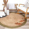 Jute vloerkleed - Fair Rond Naturel/Groen - thumbnail 2