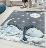Adana Carpets Kindervloerkleed - Bambi Dino Blauw