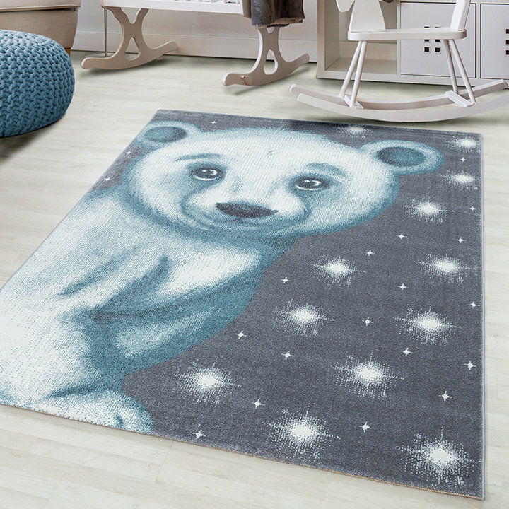 Kindervloerkleed - Bambi Beer Blauw