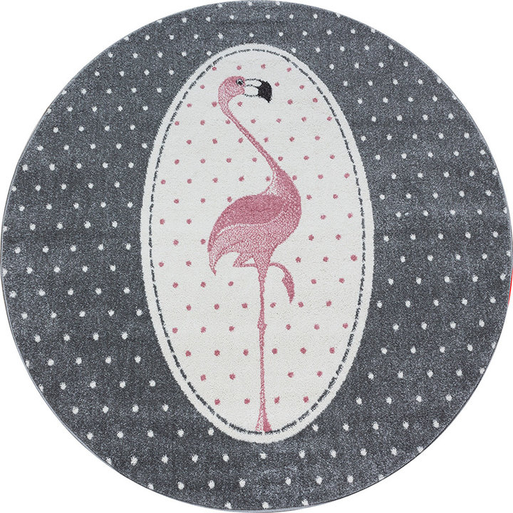 Rond Kindervloerkleed - Amber Flamingo Roze