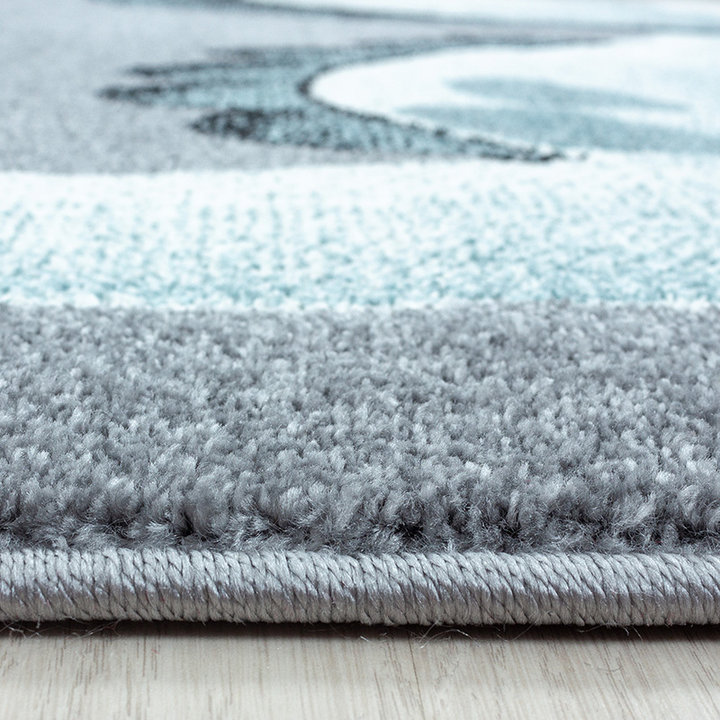 Rond Kindervloerkleed - Bambi Dino Blauw