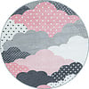 Rond Kindervloerkleed - Bambi Wolken Roze - thumbnail