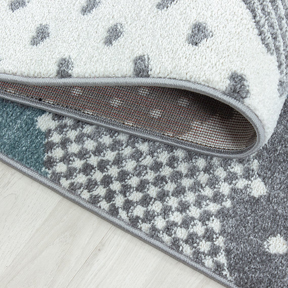 Adana Carpets Rond Kindervloerkleed - Bambi Wolken Blauw