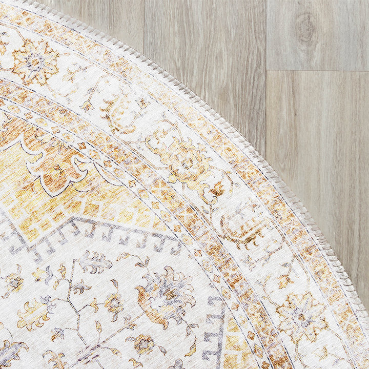 Dywan okrągły vintage - Lago Żółty