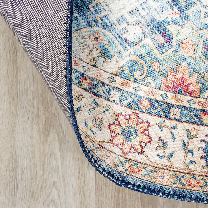 Rond Vintage vloerkleed - Azara Lichtblauw