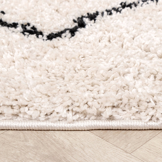 FRAAI Hoogpolig vloerkleed - Sensa Pair Creme/Zwart