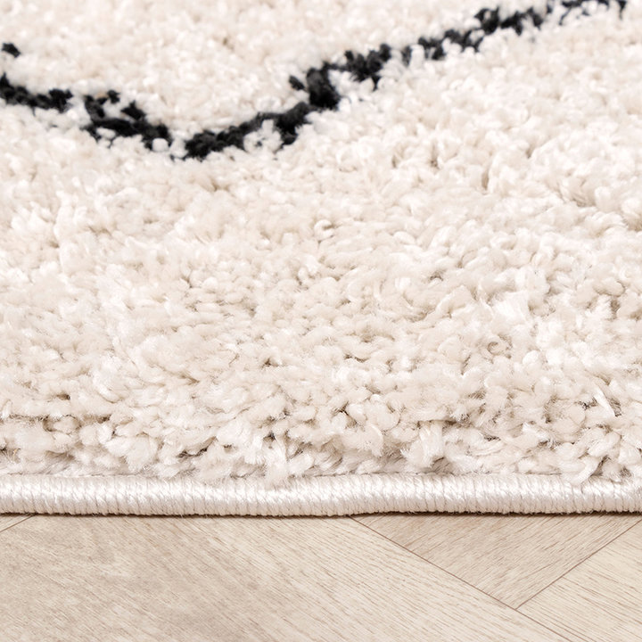 Hoogpolig vloerkleed - Sensa Pair Creme/Zwart