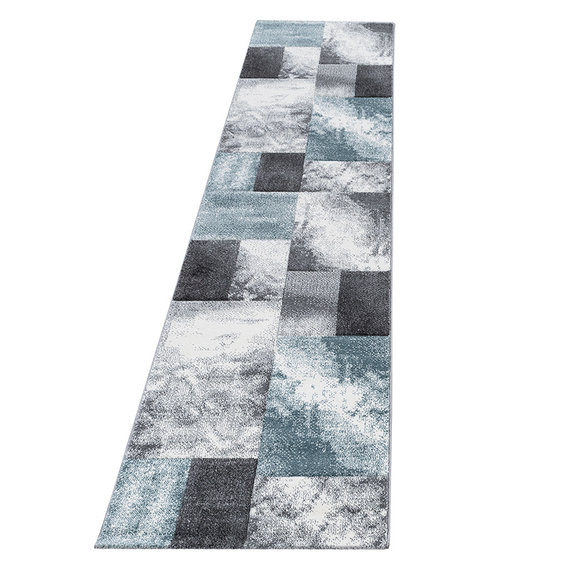 Adana Carpets Moderne loper - Tetris Blauw 1710