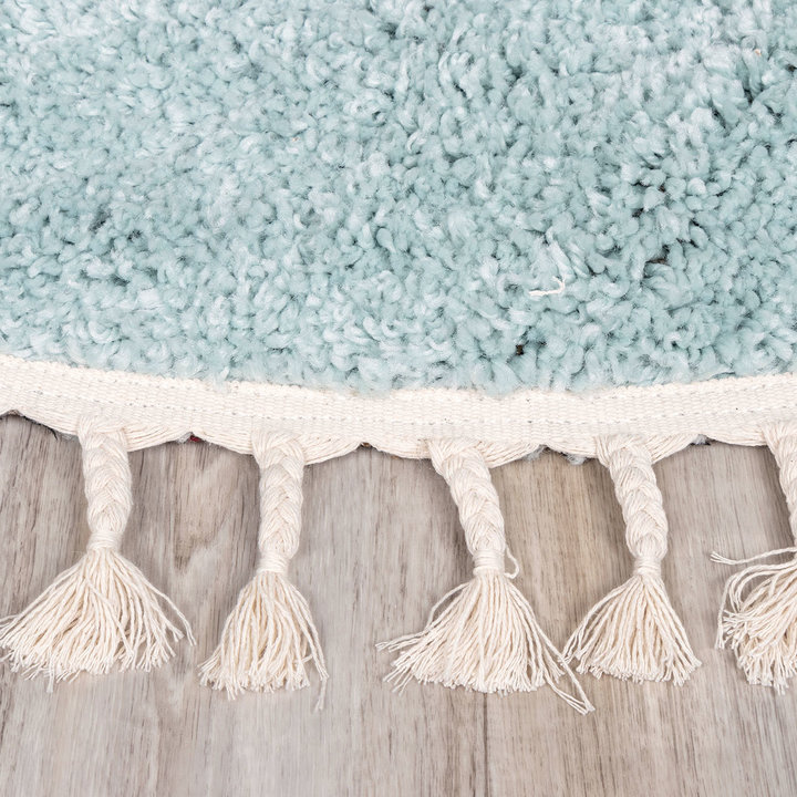 Dywan okrągły z długim włosiem - Lofty Fringe Jasnoniebieski