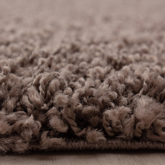 Adana Carpets Rond hoogpolig vloerkleed - Sade Taupe