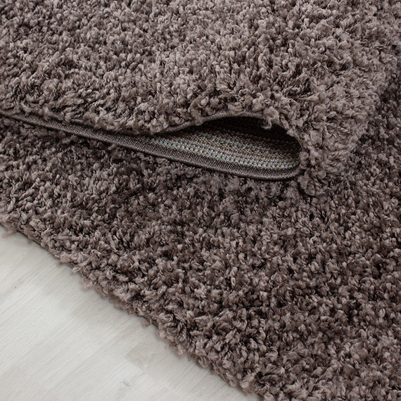 Adana Carpets Rond hoogpolig vloerkleed - Sade Taupe