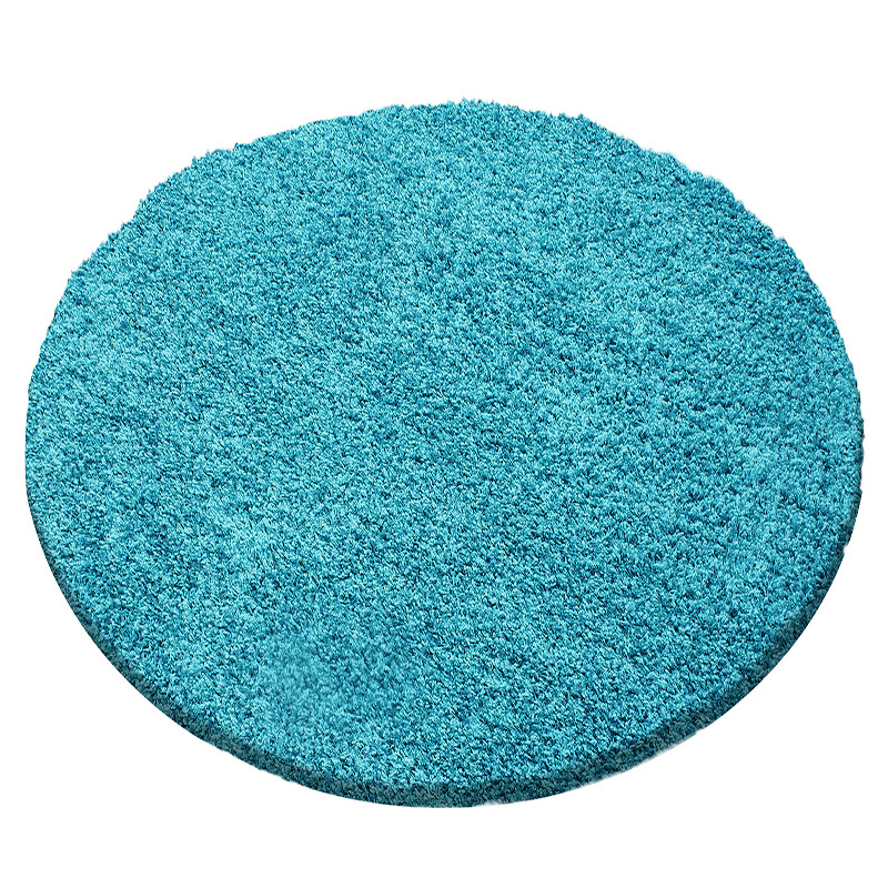 Rond hoogpolig vloerkleed - Sade Turquoise